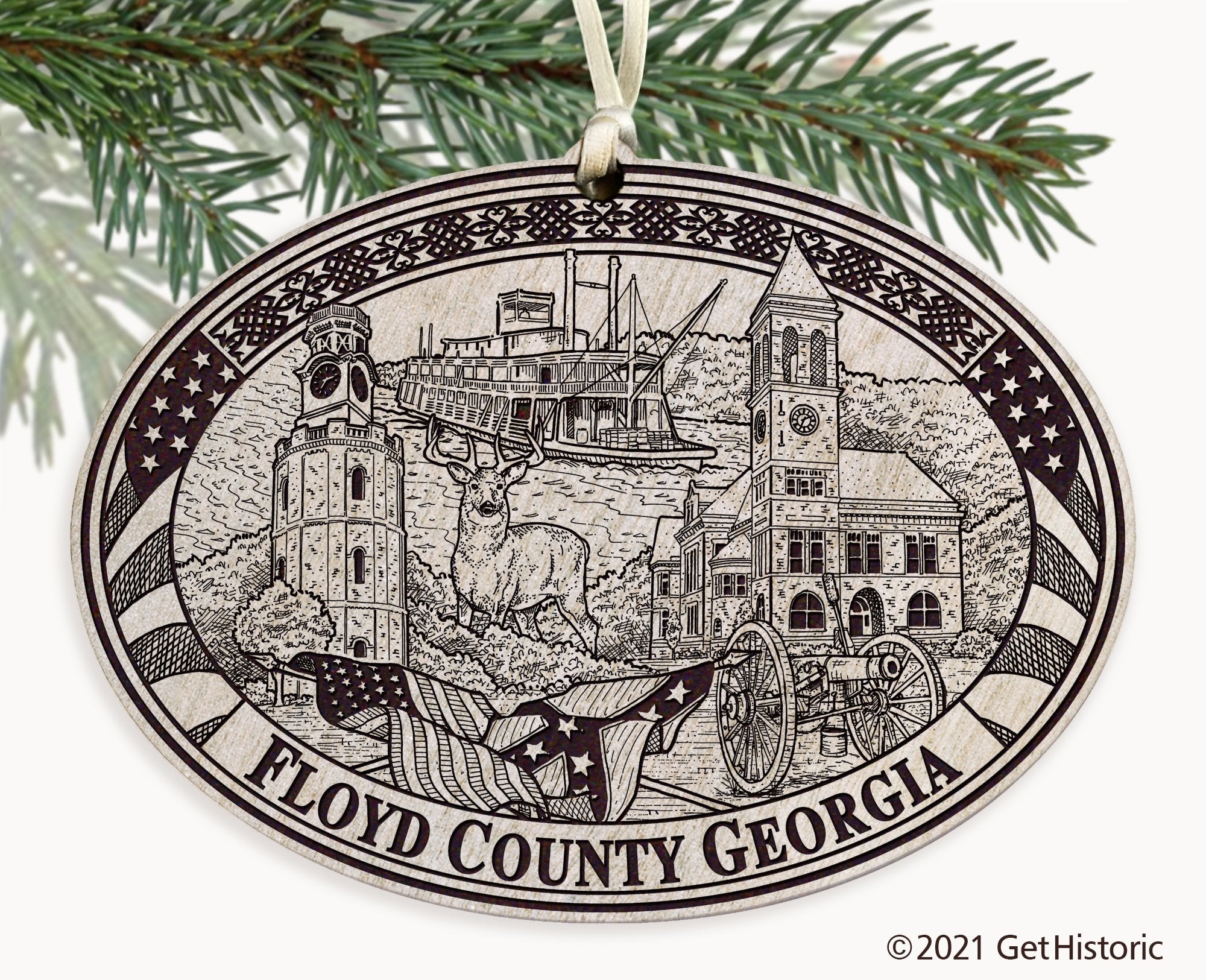Floyd County Georgia Engraved Ornament