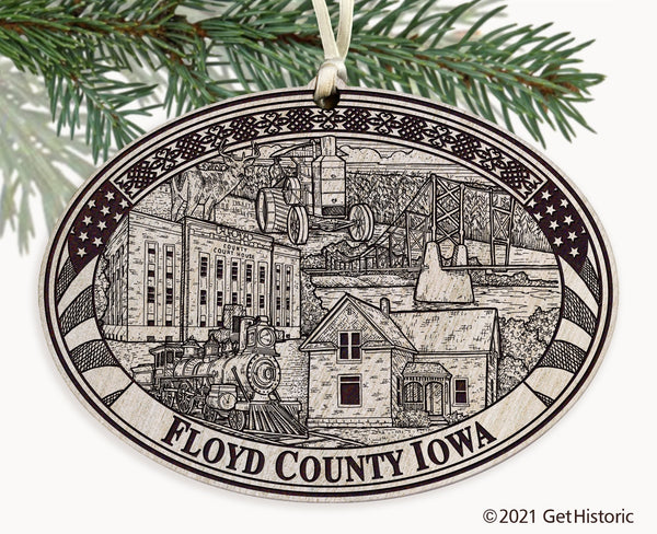 Floyd County Iowa Engraved Ornament