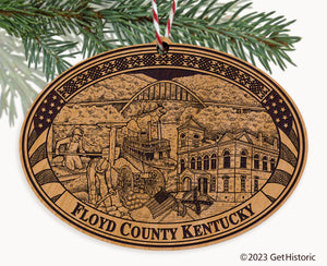 Floyd County Kentucky Engraved Natural Ornament