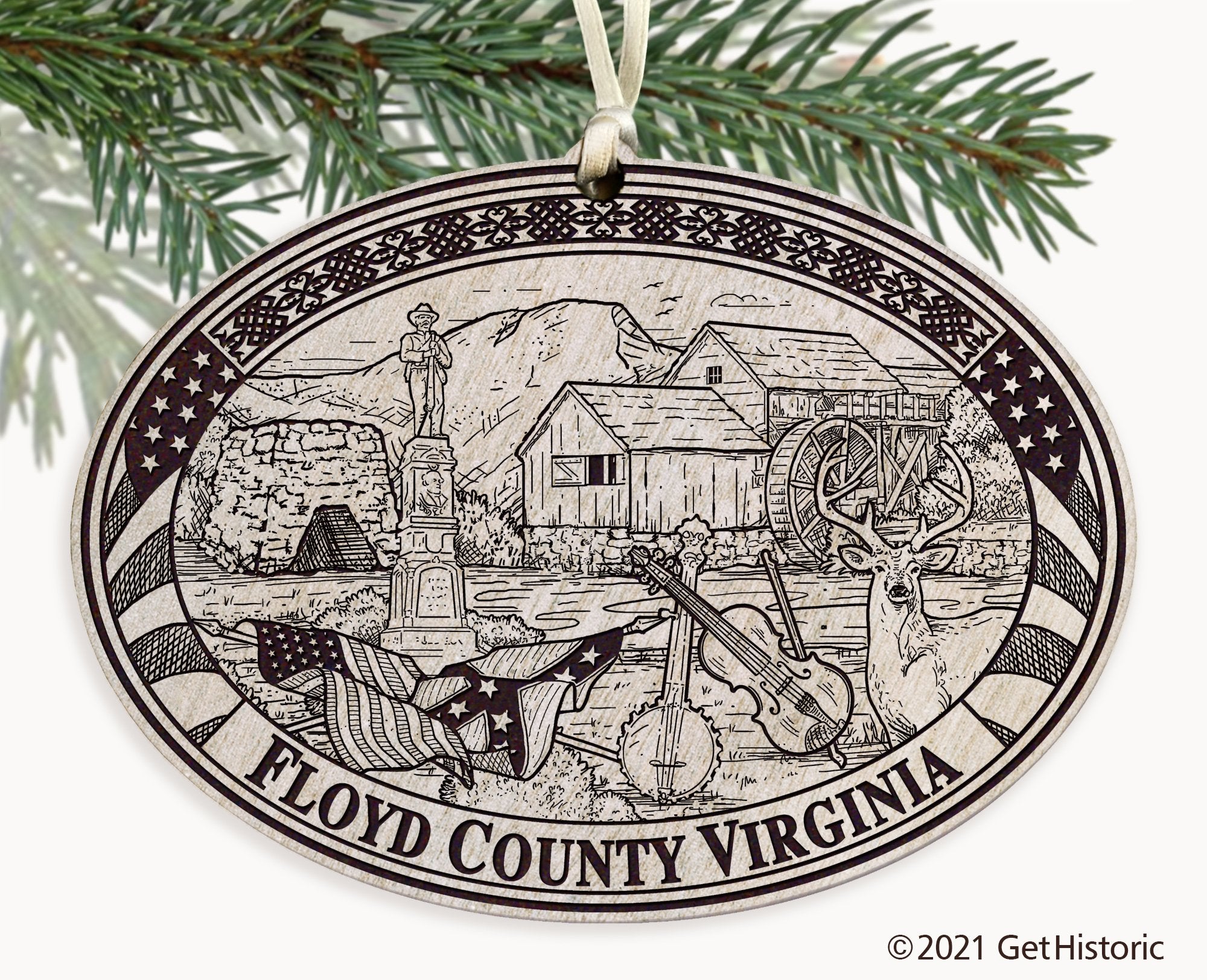 Floyd County Virginia Engraved Ornament