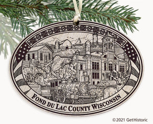 Fond du Lac County Wisconsin Engraved Ornament