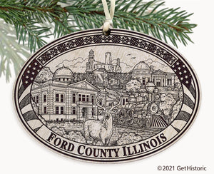 Ford County Illinois Engraved Ornament