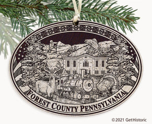 Forest County Pennsylvania Engraved Ornament