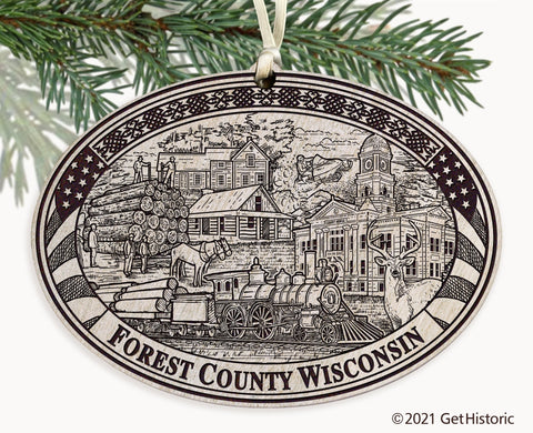 Forest County Wisconsin Engraved Ornament
