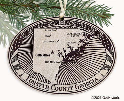 Forsyth County Georgia Engraved Ornament