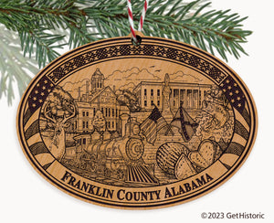 Franklin County Alabama Engraved Natural Ornament