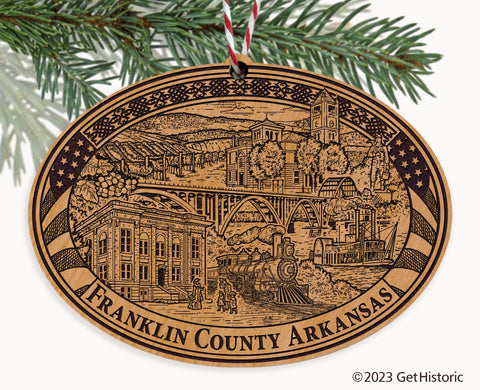 Franklin County Arkansas Engraved Natural Ornament