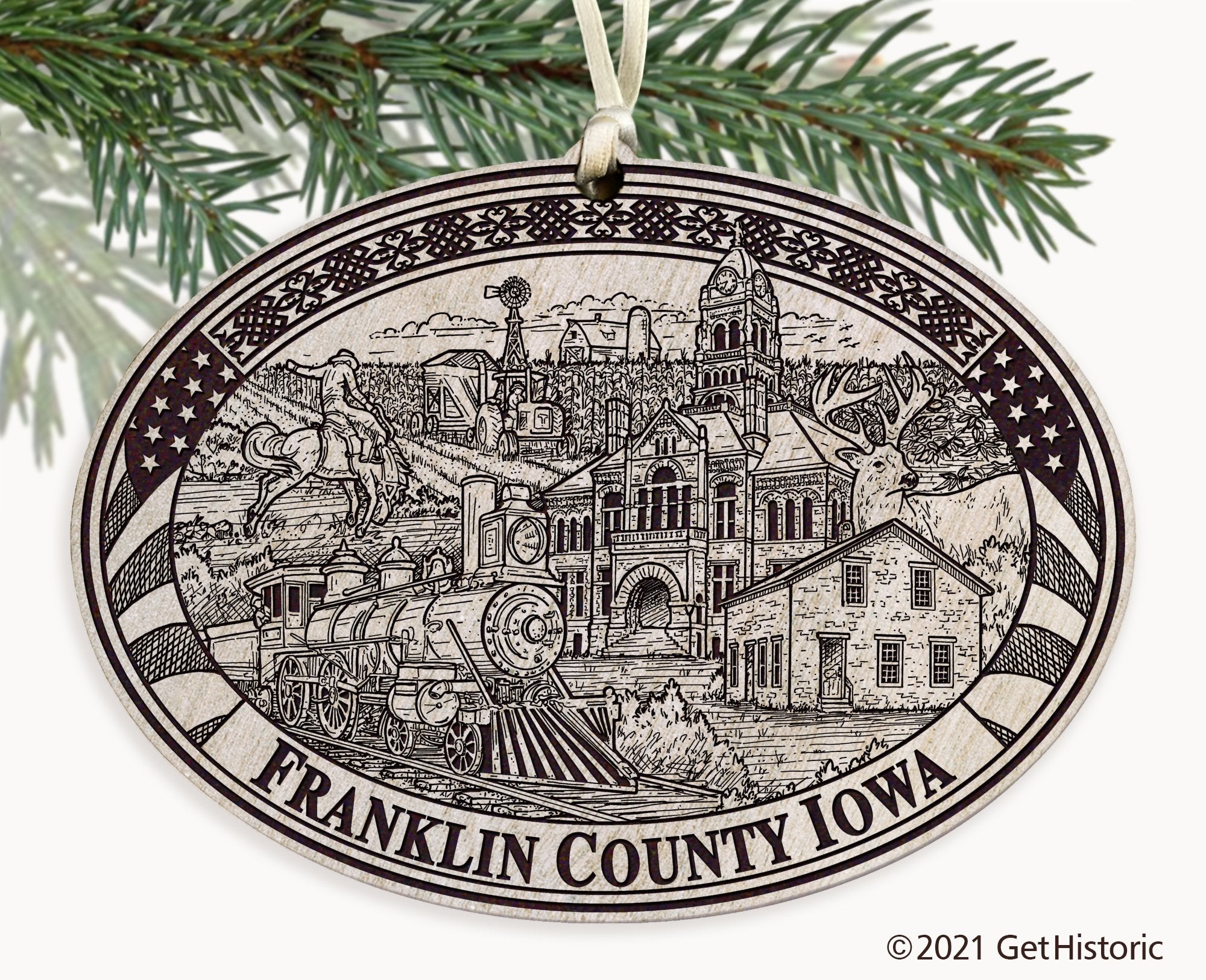Franklin County Iowa Engraved Ornament