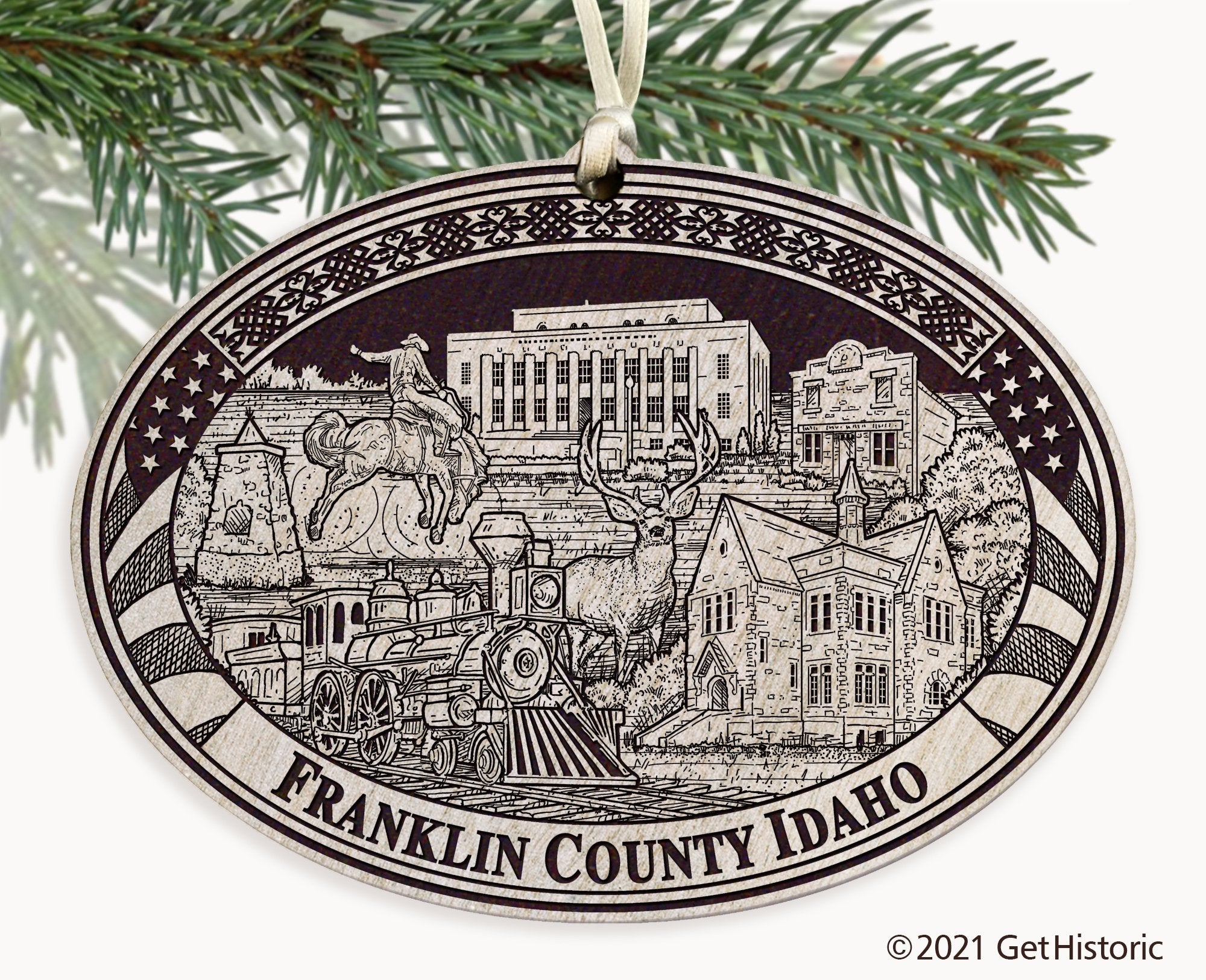Franklin County Idaho Engraved Ornament