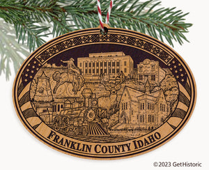 Franklin County Idaho Engraved Natural Ornament