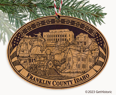 Franklin County Idaho Engraved Natural Ornament