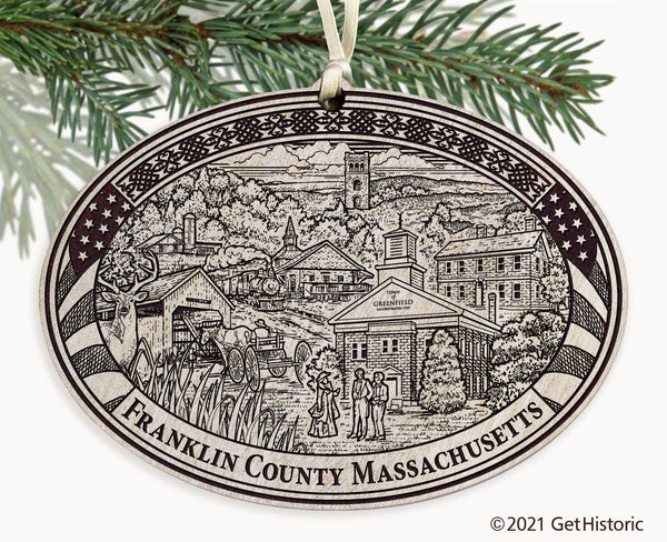 Franklin County Massachusetts Engraved Ornament