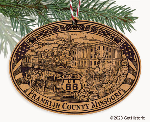 Franklin County Missouri Engraved Natural Ornament