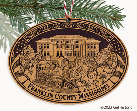 Franklin County Mississippi Engraved Natural Ornament