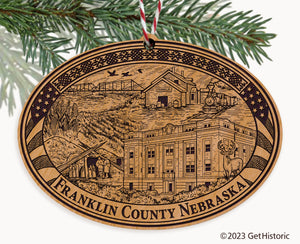 Franklin County Nebraska Engraved Natural Ornament