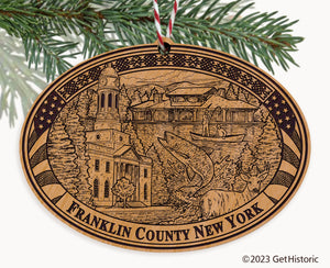 Franklin County New York Engraved Natural Ornament