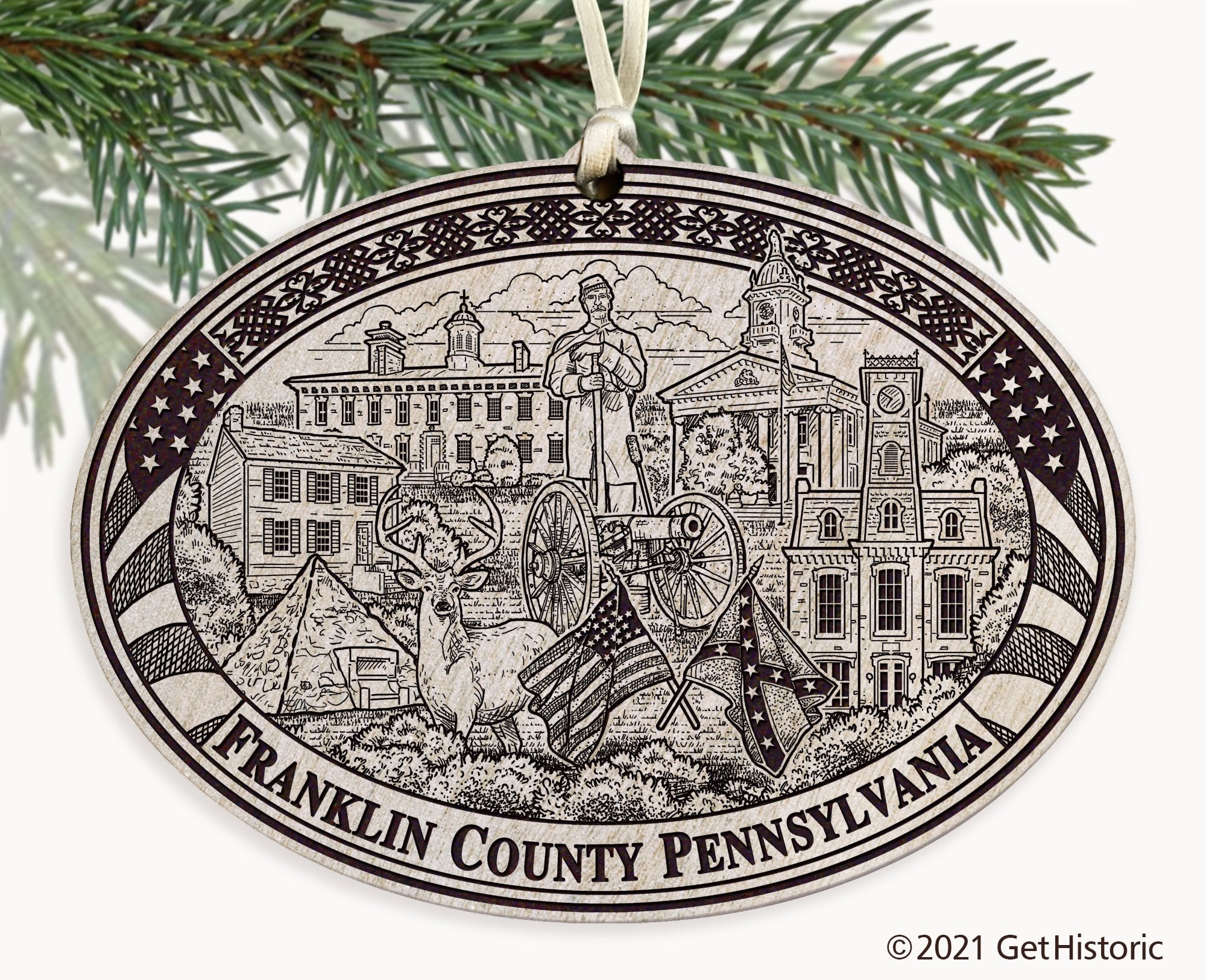 Franklin County Pennsylvania Engraved Ornament