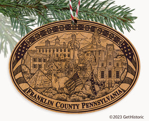 Franklin County Pennsylvania Engraved Natural Ornament