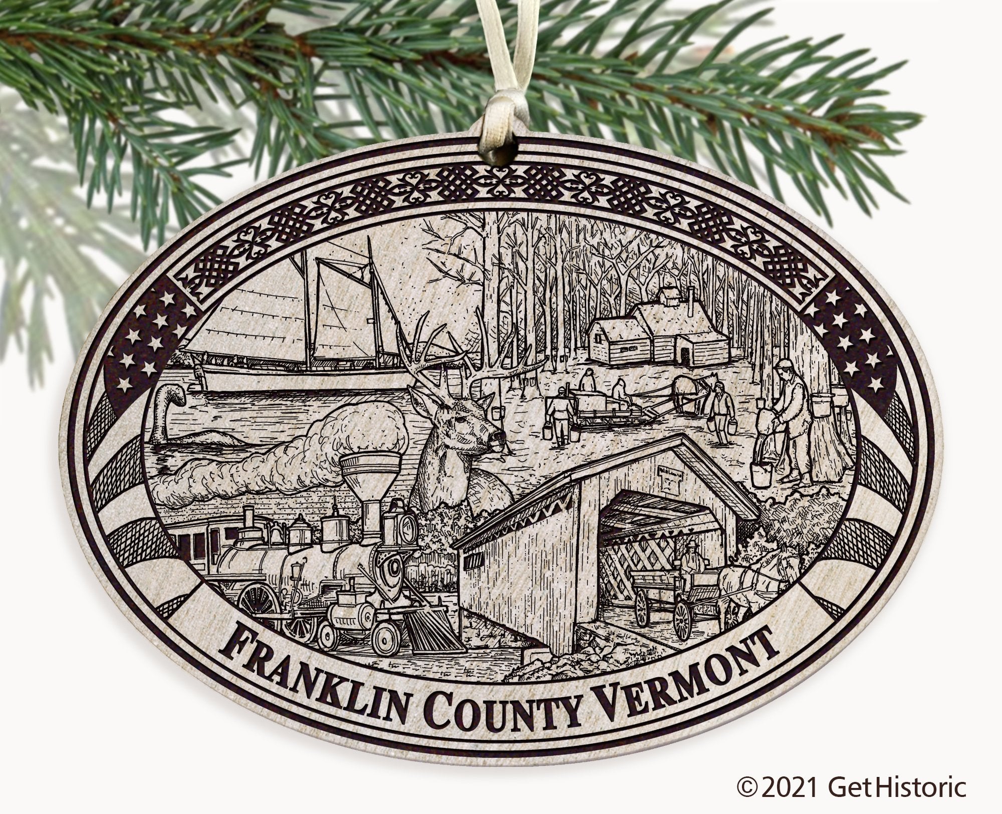 Franklin County Vermont Engraved Ornament