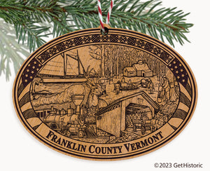 Franklin County Vermont Engraved Natural Ornament