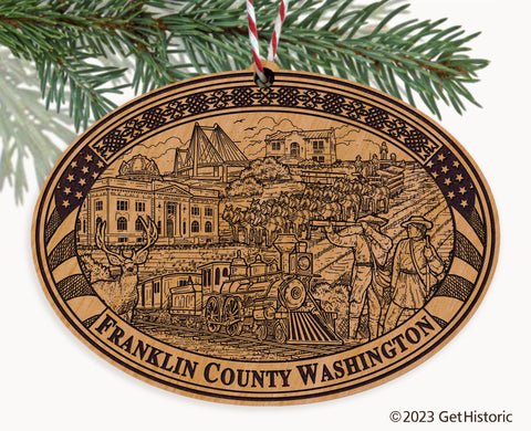 Franklin County Washington Engraved Natural Ornament