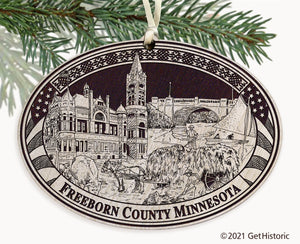 Freeborn County Minnesota Engraved Ornament