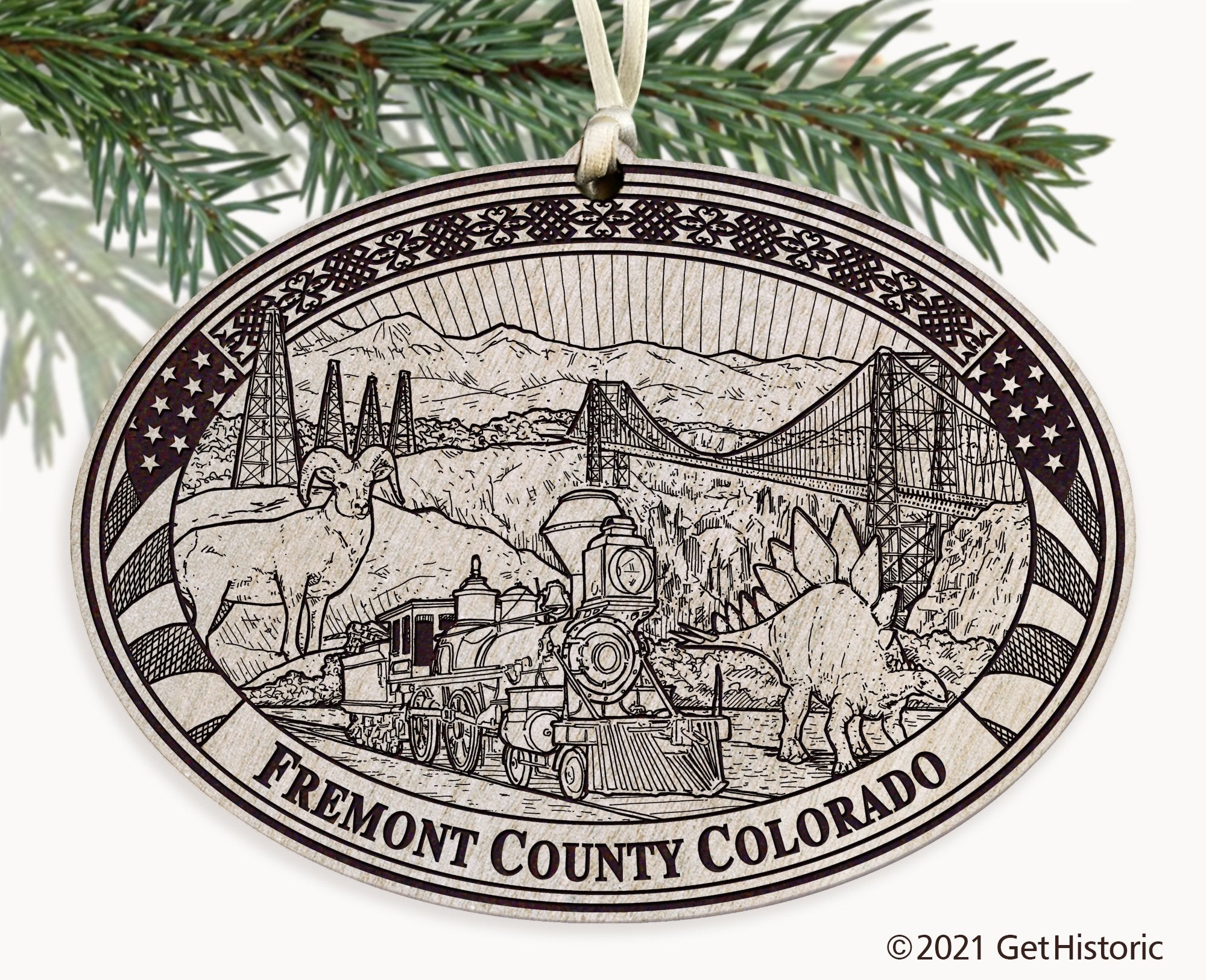 Fremont County Colorado Engraved Ornament