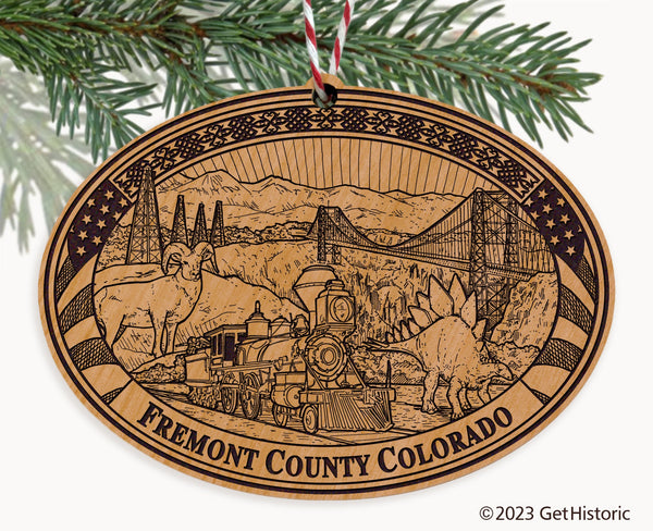 Fremont County Colorado Engraved Natural Ornament