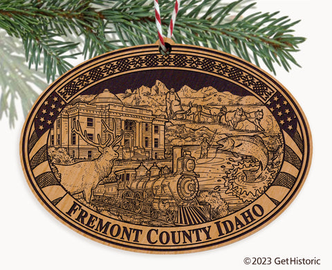Fremont County Idaho Engraved Natural Ornament