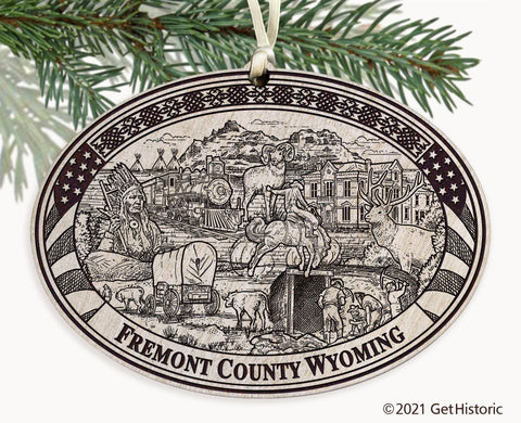 Fremont County Wyoming Engraved Ornament