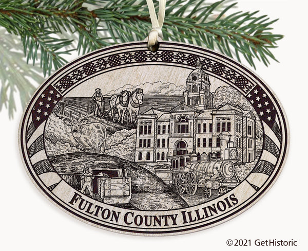 Fulton County Illinois Engraved Ornament