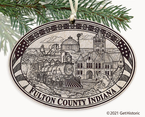 Fulton County Indiana Engraved Ornament