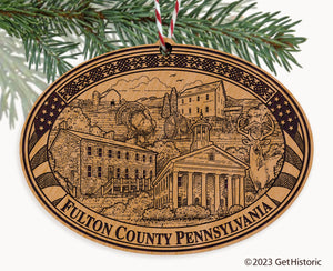 Fulton County Pennsylvania Engraved Natural Ornament