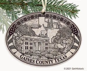 Gaines County Texas Engraved Ornament