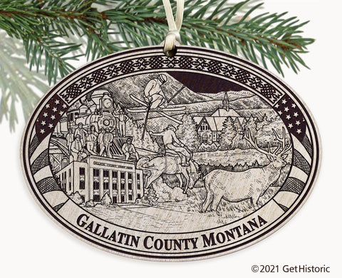 Gallatin County Montana Engraved Ornament