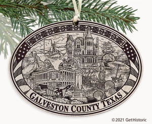 Galveston County Texas Engraved Ornament