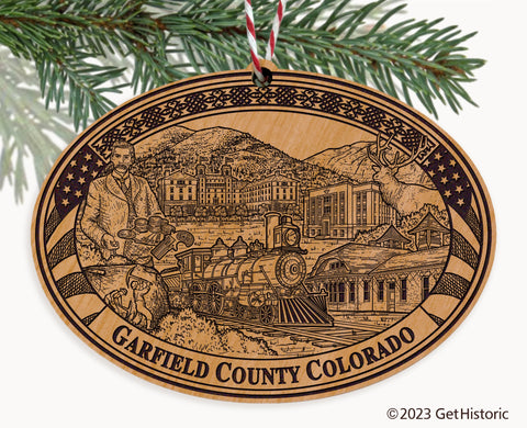 Garfield County Colorado Engraved Natural Ornament
