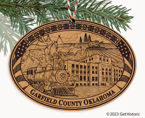 Garfield County Oklahoma Engraved Natural Ornament