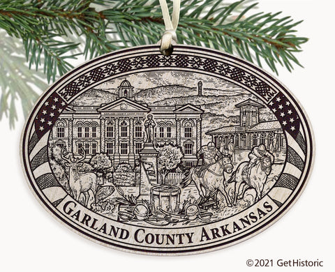 Garland County Arkansas Engraved Ornament