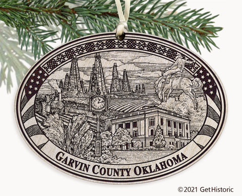Garvin County Oklahoma Engraved Ornament