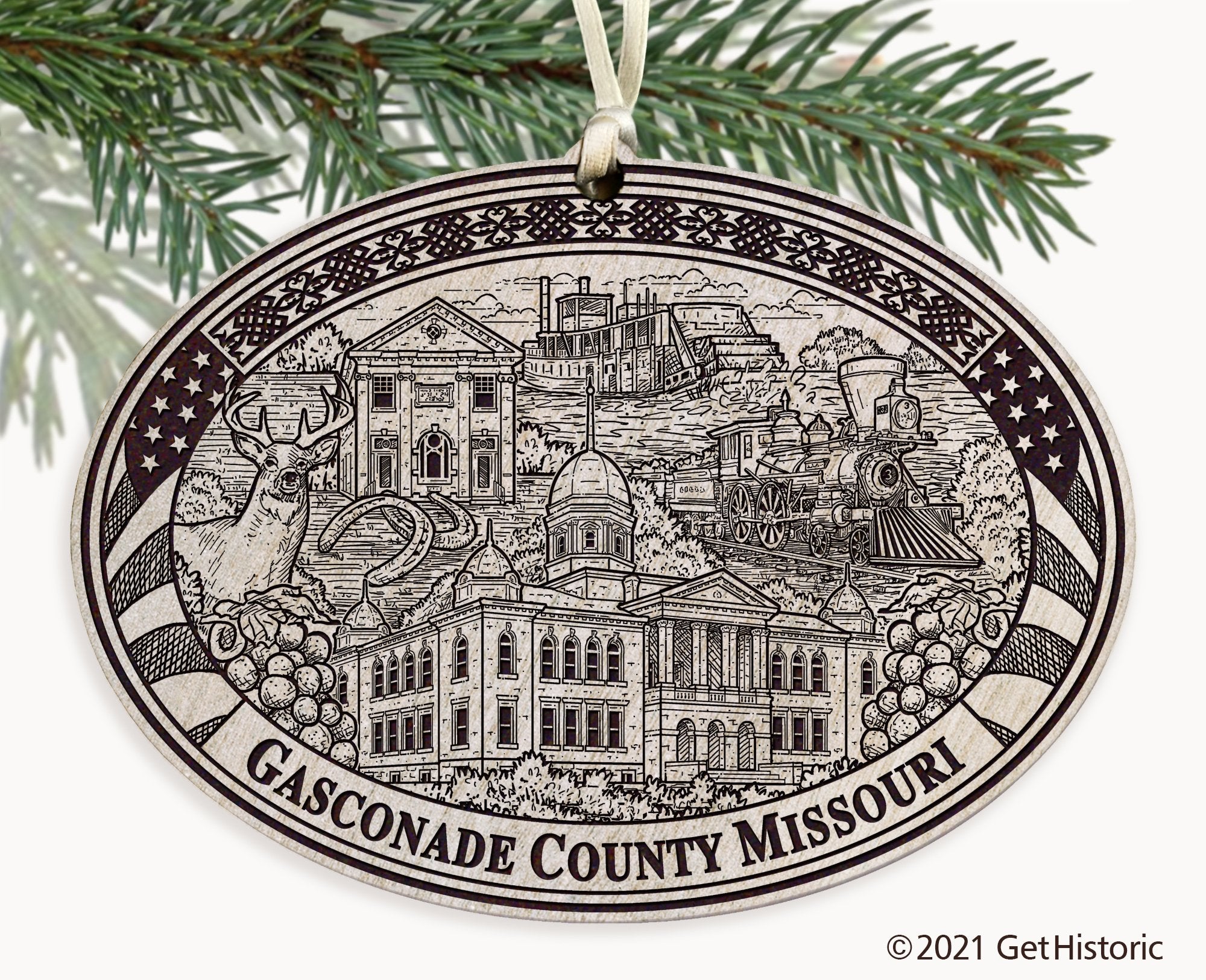 Gasconade County Missouri Engraved Ornament