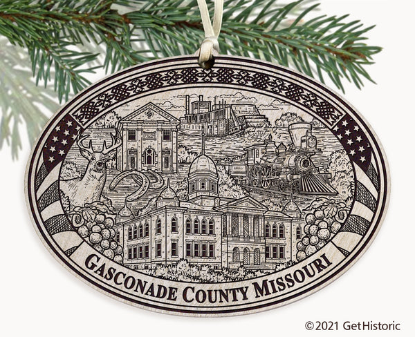 Gasconade County Missouri Engraved Ornament