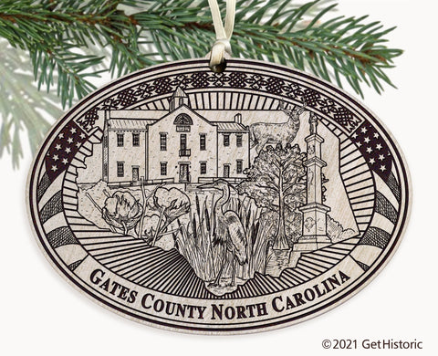 Gates County North Carolina Engraved Ornament