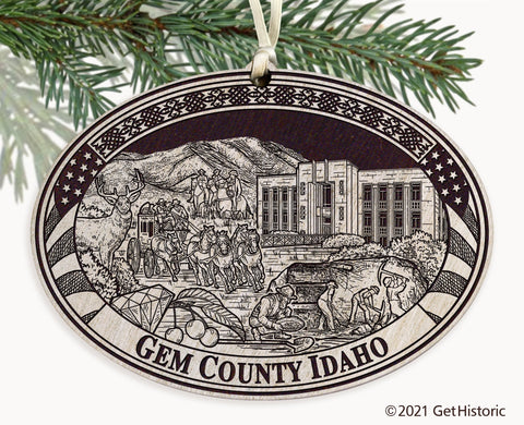 Gem County Idaho Engraved Ornament