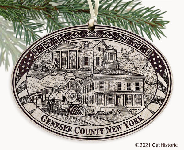 Genesee County New York Engraved Ornament
