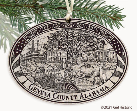 Geneva County Alabama Engraved Ornament