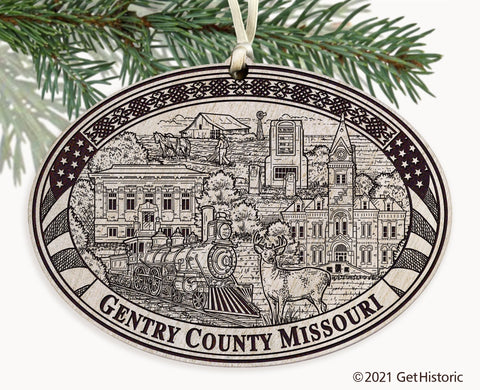 Gentry County Missouri Engraved Ornament