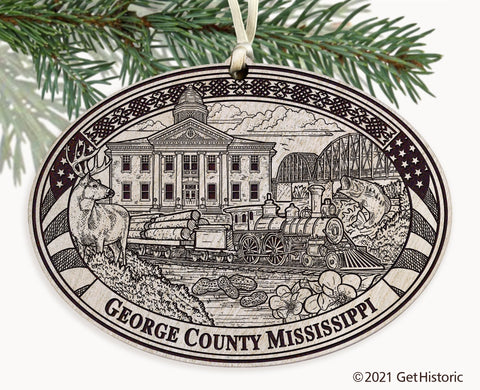 George County Mississippi Engraved Ornament