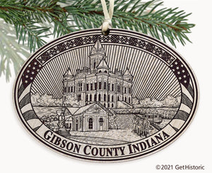 Gibson County Indiana Engraved Ornament