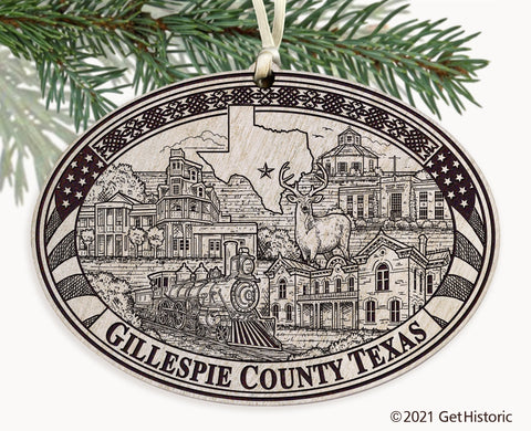 Gillespie County Texas Engraved Ornament